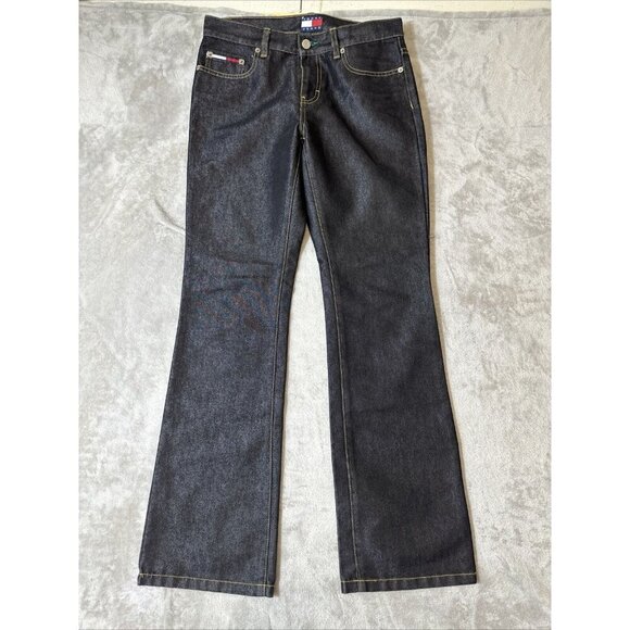 Women’s Vintage Tommy Hilfiger Denim Jeans Y2K Black Straight Size 5 - Picture 1 of 16